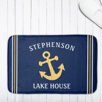 Nautical Navy Blue White Yellow Custom Family Lake