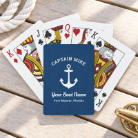 Nautical Navy Captain Boat Name Custom