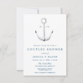 Nautical Navy Couples Shower Invitation Card (Front)