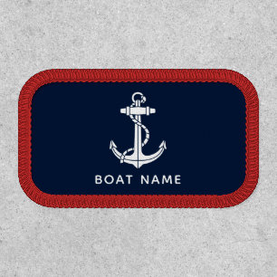 Nautical Navy Cruise Blue Boat Name Custom Patch