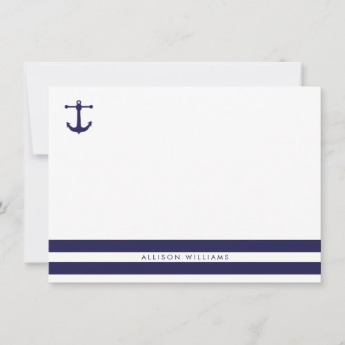 Nautical Navy Flat Note Cards
