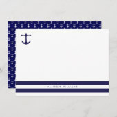 Nautical Navy Flat Note Cards | Zazzle