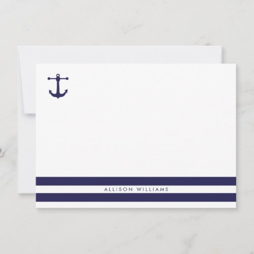 Nautical Navy Flat Note Cards