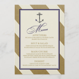 Nautical Navy & Gold Menu