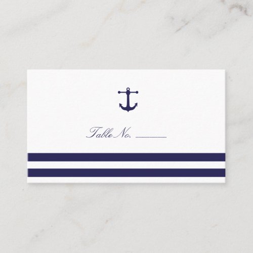 Nautical Navy Guest Table Escort Cards Business Card