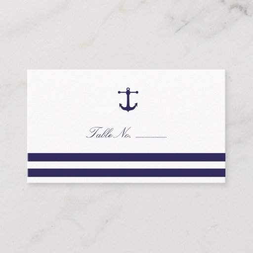 Customizable Nautical Navy Guest Table Escort Cards Business Card