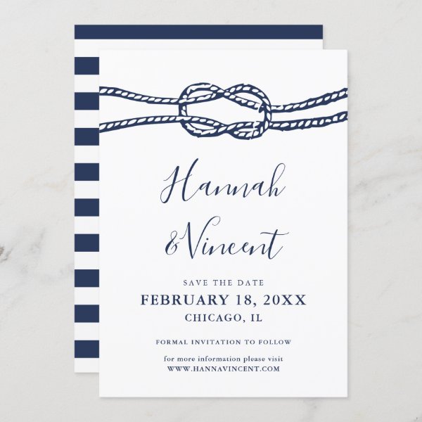 256090172488016943 Nautical Navy Knot Save the Date Card