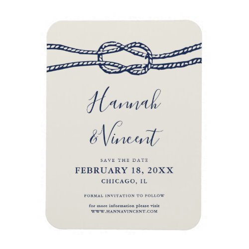 Nautical Navy Knot Save the Date Magnet