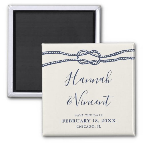 Nautical Navy Knot Save the Date Magnet
