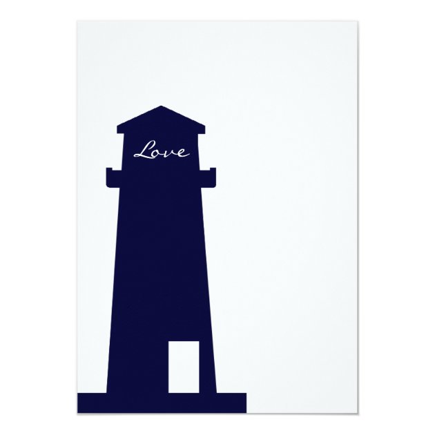 Nautical Navy Lighthouse Anchor Wedding Invitation