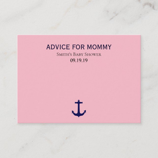 Nautical Navy Mommy Advice Cards (Front)
