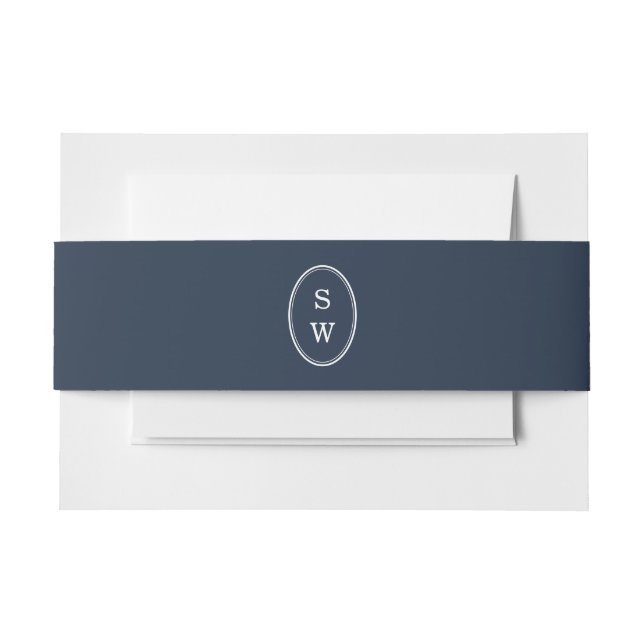 Nautical Navy Monogram Wedding Belly Band (Front Example)