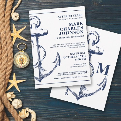 Nautical Navy Nautical Anchor Retirement 