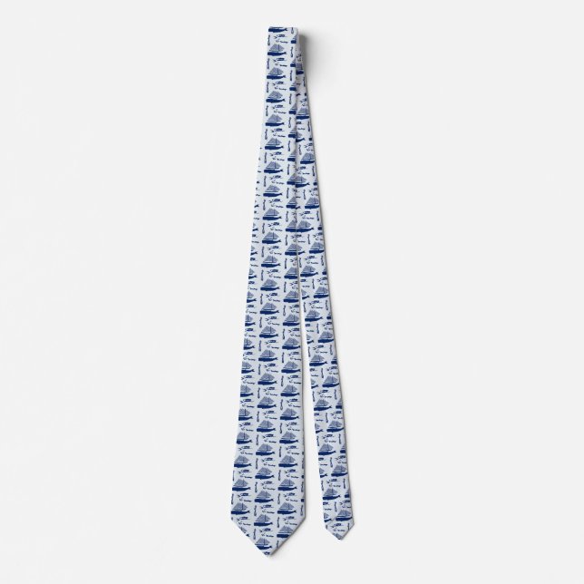Nautical Navy Neck Tie (Front)