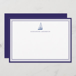 Nautical Navy Professional Border Correspondence Note Card