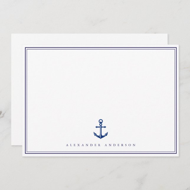 Nautical Navy Professional Double Border  Card (Front/Back)