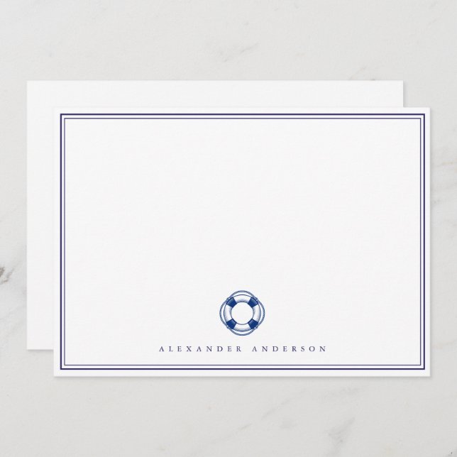 Nautical Navy Professional Double Border  Card (Front/Back)