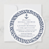 Nautical Navy Rope and Anchor Bridal Shower Invitation (Front)