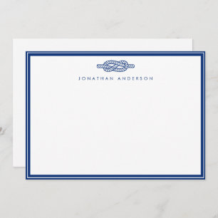 Nautical Navy Rope Correspondence Note Card