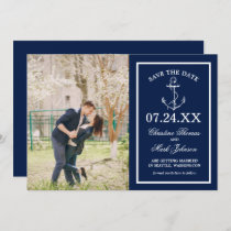 Nautical Navy Sketch Anchor Photo | Save the Date Invitation