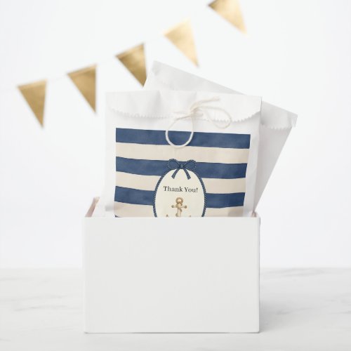 Nautical Navy Stripe Anchor Baby Shower Favor Bags
