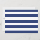 Nautical Navy Stripe Baby Shower with Gold Anchor Invitation (Back)