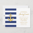 Nautical Navy Stripe Baby Shower with Gold Anchor