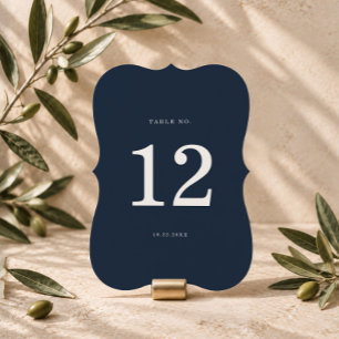Nautical Navy Stripe Die-Cut Wedding Table Number