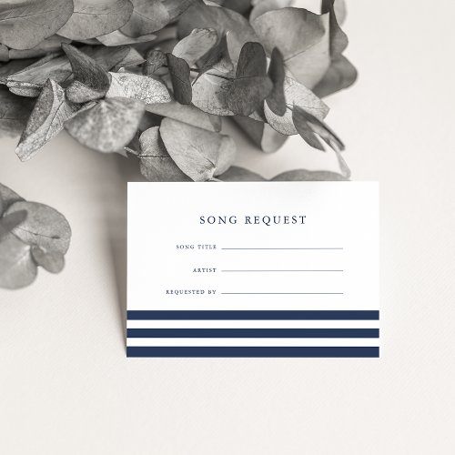 Nautical Navy Stripe Song Request Card