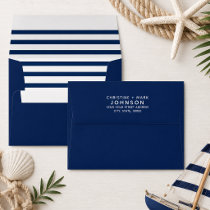 Nautical Navy Striped Address Envelope