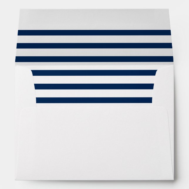 Nautical Navy Striped Address Future Mrs. & Mr. Envelope (Back (Bottom))