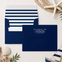Nautical Navy Striped Address Future Mrs. & Mr. Envelope