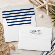 Nautical Navy Striped Address | Inside Envelope