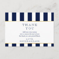 Nautical, Navy Stripes Thank You Cards