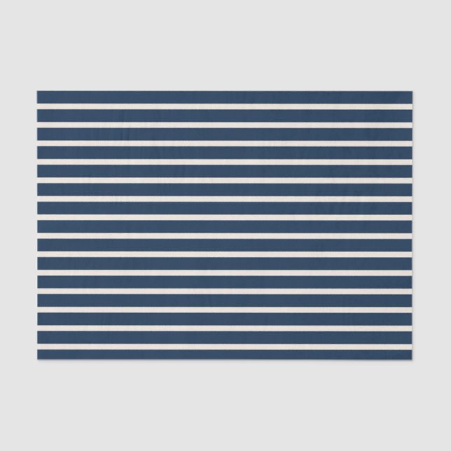 Nautical Navy Stripes Tissue Paper (Front)