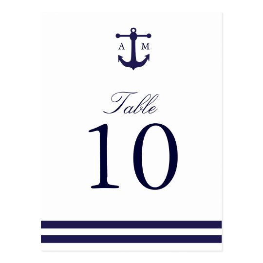 Nautical Navy Table Number | Zazzle.com