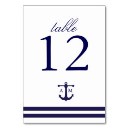 Navy Blue Numbers Table Cards &amp; Place Cards | Zazzle