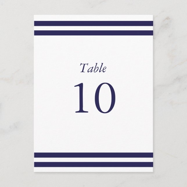 Nautical Navy Table Numbers (Front)