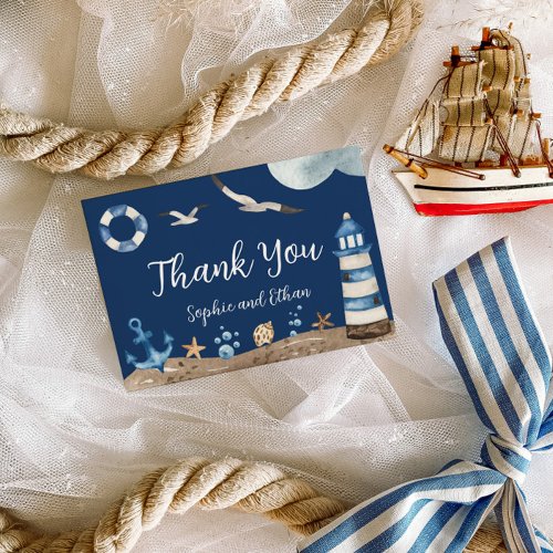 Nautical Navy Thank You Baby Shower Card