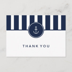 Nautical Navy Thank You Card