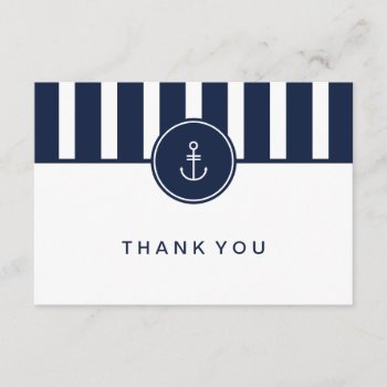 Nautical Navy Thank You Card by dulceevents at Zazzle