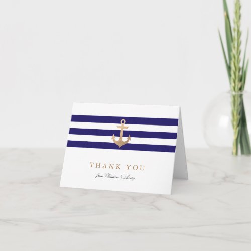 Nautical Navy Thank You Cards