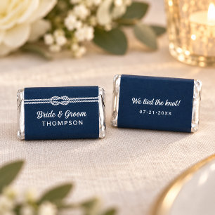 Nautical Navy Tied the Knot Monogram Hershey's Miniatures