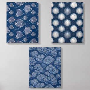 Nautical Navy Trio: Ocean-Inspired Tile Set