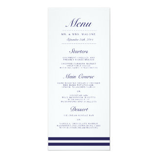 Wedding Menus Zazzle Nautical Navy Wedding Dinner Menu Card