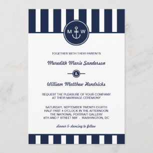 Nautical Navy Wedding Invitation