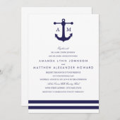 Nautical Navy Wedding Invitation (Front/Back)