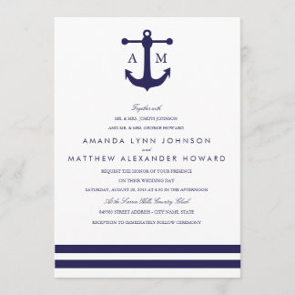 Nautical Navy Wedding Invitation