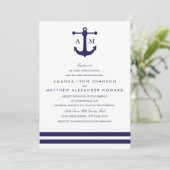 Nautical Navy Wedding Invitation (Standing Front)