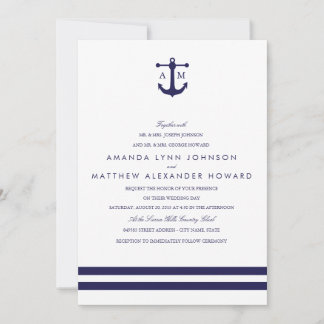 Nautical Navy Wedding Invitation